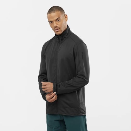 Black Salomon Essential Lightwarm Full Zip Men's Jackets | PH 60379K